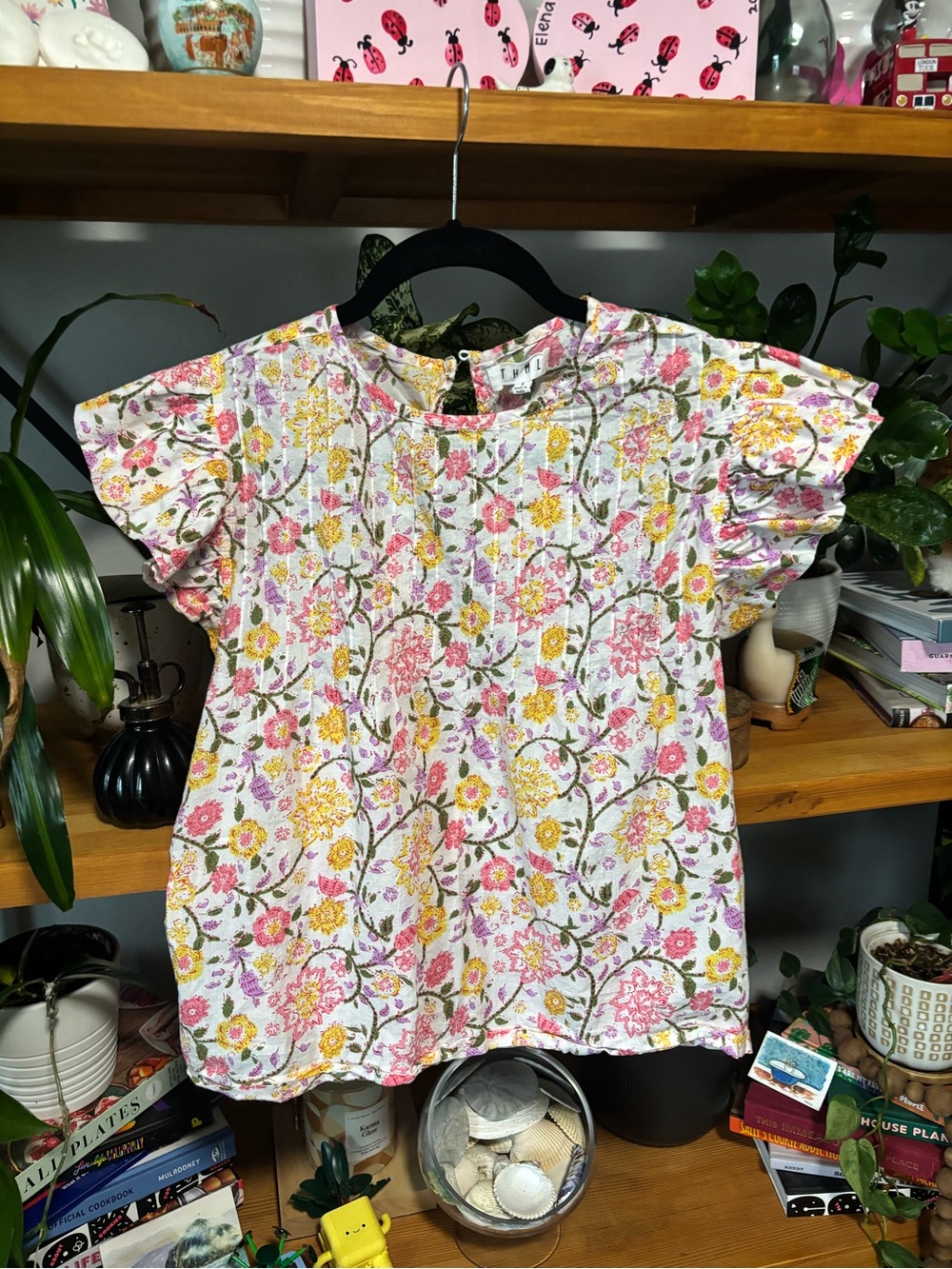 THML Women’s Floral Ruffle Sleeve Top | Small